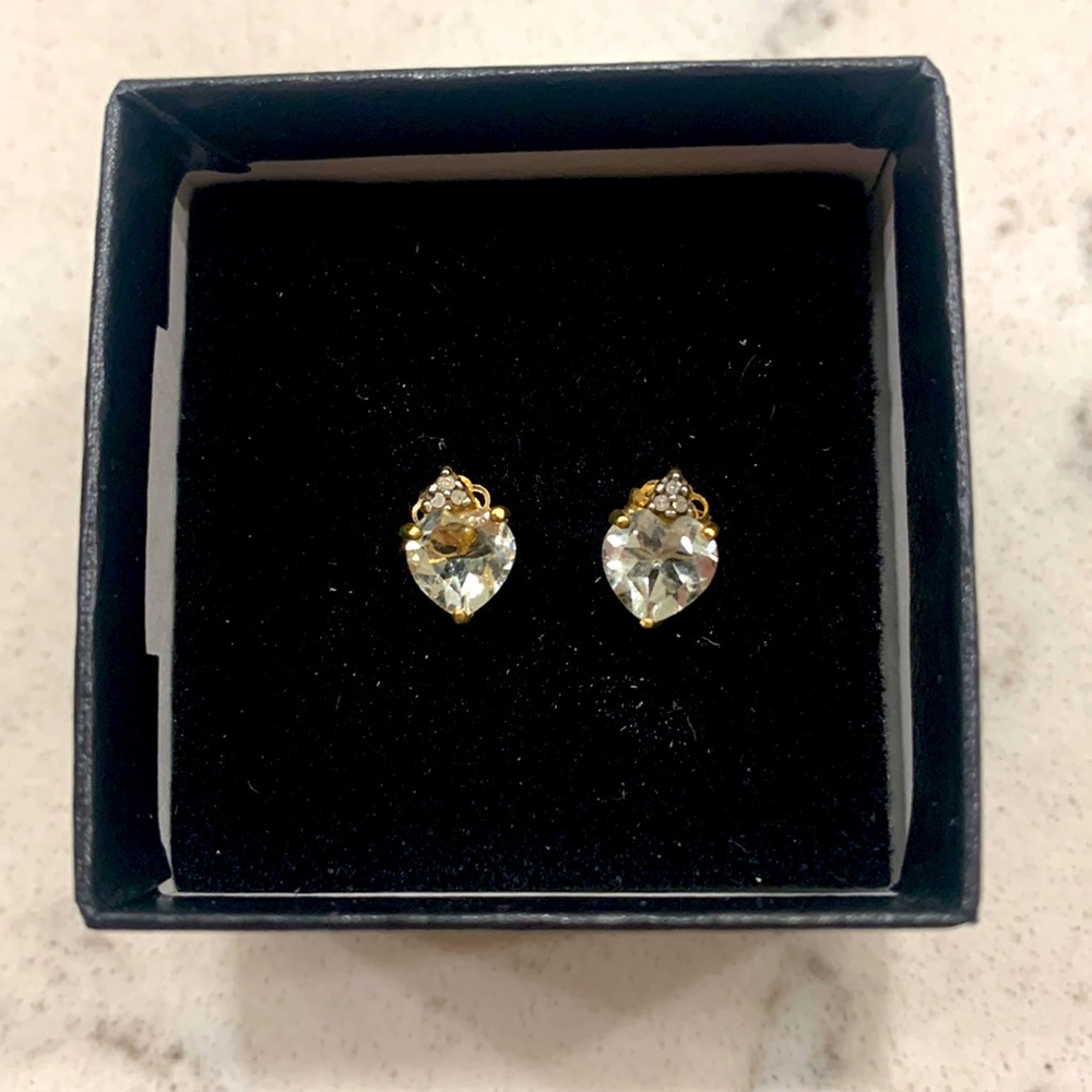 Small Stud Solid Gold 10k Earrings Gem